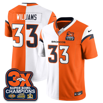 DEN 3-Time Champions Patch Vapor Limited Split Jersey - All Stitched