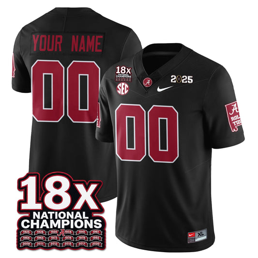 Custom BAMA 18x-Time National Champions Vapor Limited Football Jersey - Stitched