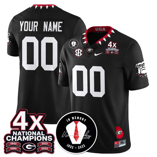 Custom UGA 4x-Time National Champions Vapor Limited Jersey - Stitched
