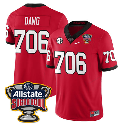 UGA Vapor Limited Football Jersey - Sugar Bowl - All Stitched