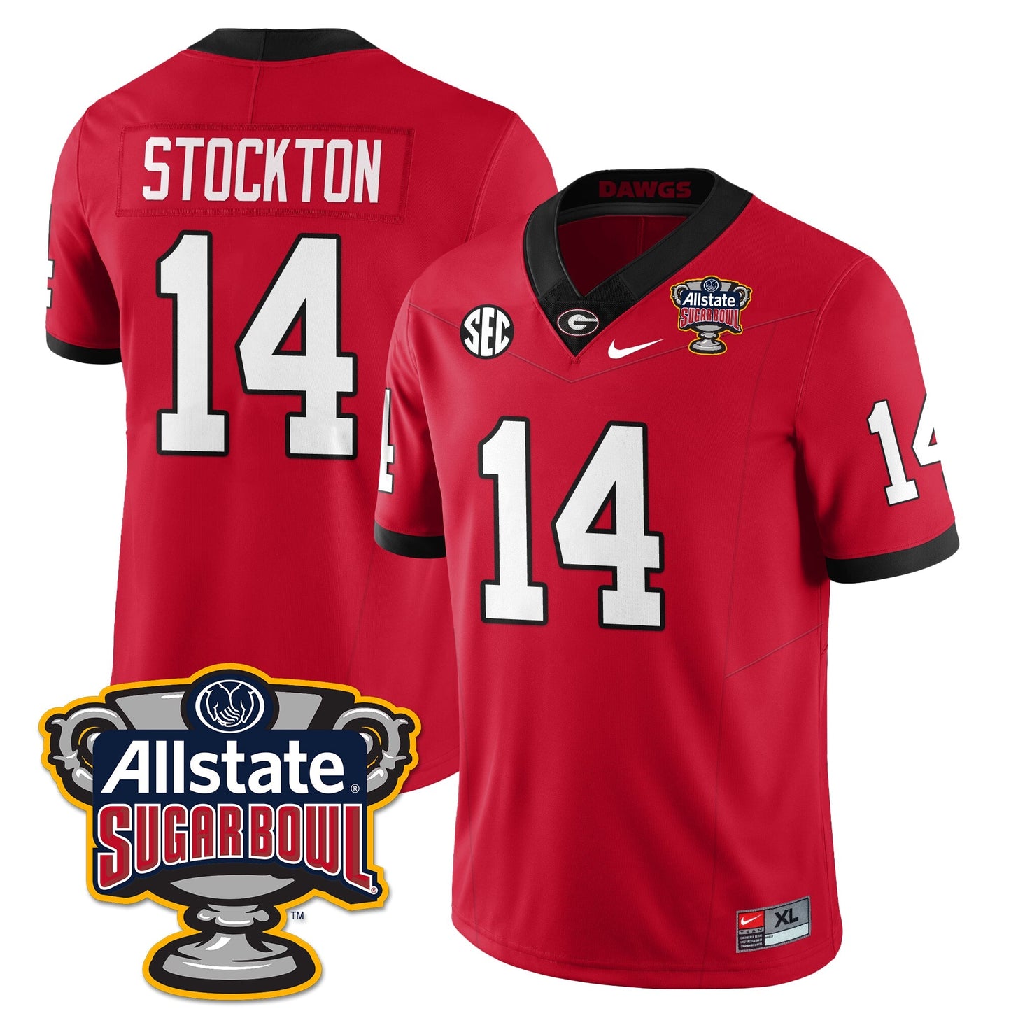 UGA Vapor Limited Football Jersey - Sugar Bowl - All Stitched