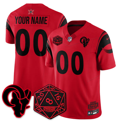 Los Angeles Rams Stranger Things Vapor Limited Custom Jersey V2 - All Stitched