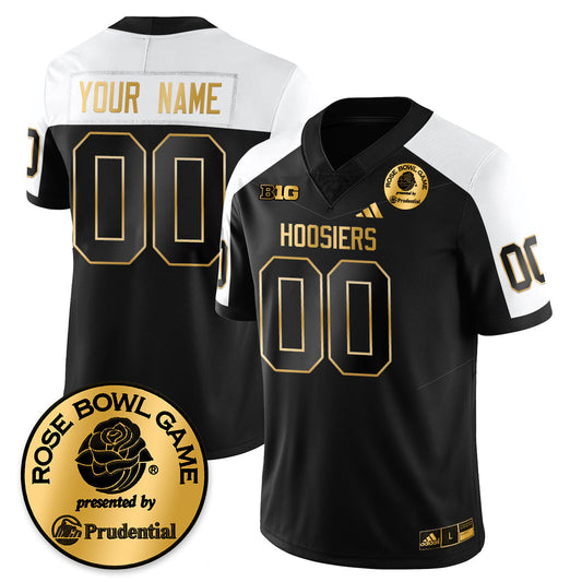 Custom Indiana H Vapor Limited Football Gold Jersey - Rose Bowl - Stitched