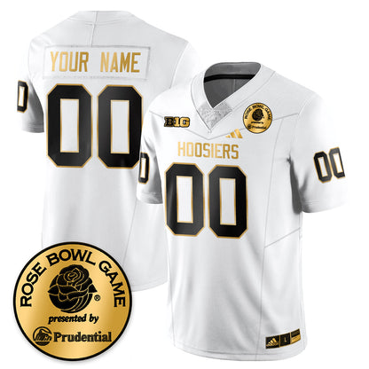 Custom Indiana H Vapor Limited Football Gold Jersey - Rose Bowl - All Stitched