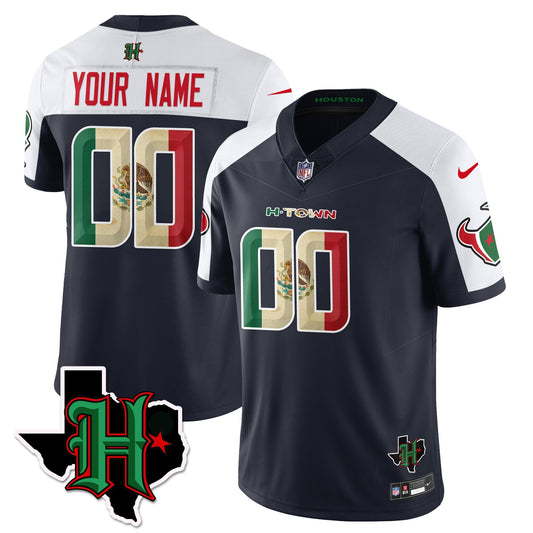 HOU Mexico Vapor Limited Custom Jersey - Stitched
