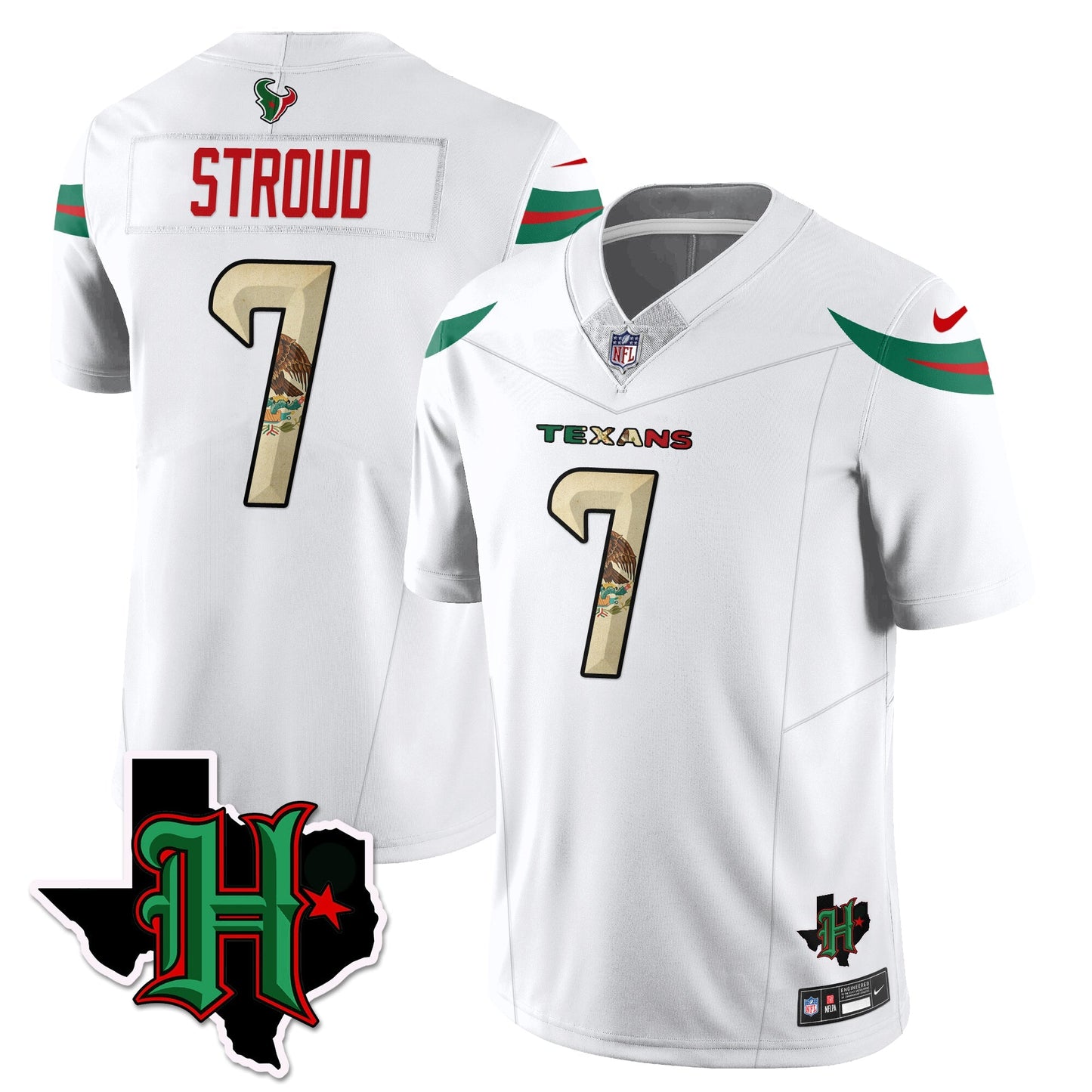 HOU Mexico Vapor Limited Jersey - All Stitched