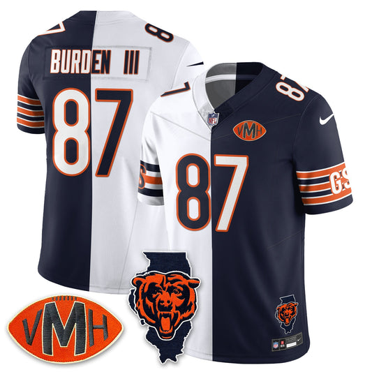 CHI Honor Virginia Halas McCaskey Split Jersey - Stitched