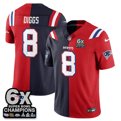 NE 6-Time Champions Patch Vapor Limited Split Jersey - All Stitched