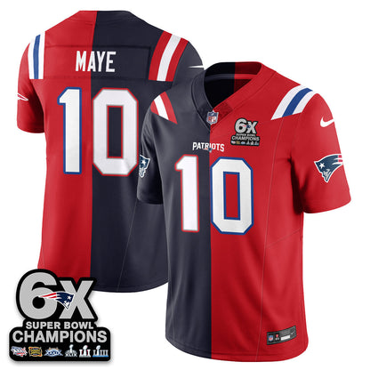 NE 6-Time Champions Patch Vapor Limited Split Jersey - All Stitched