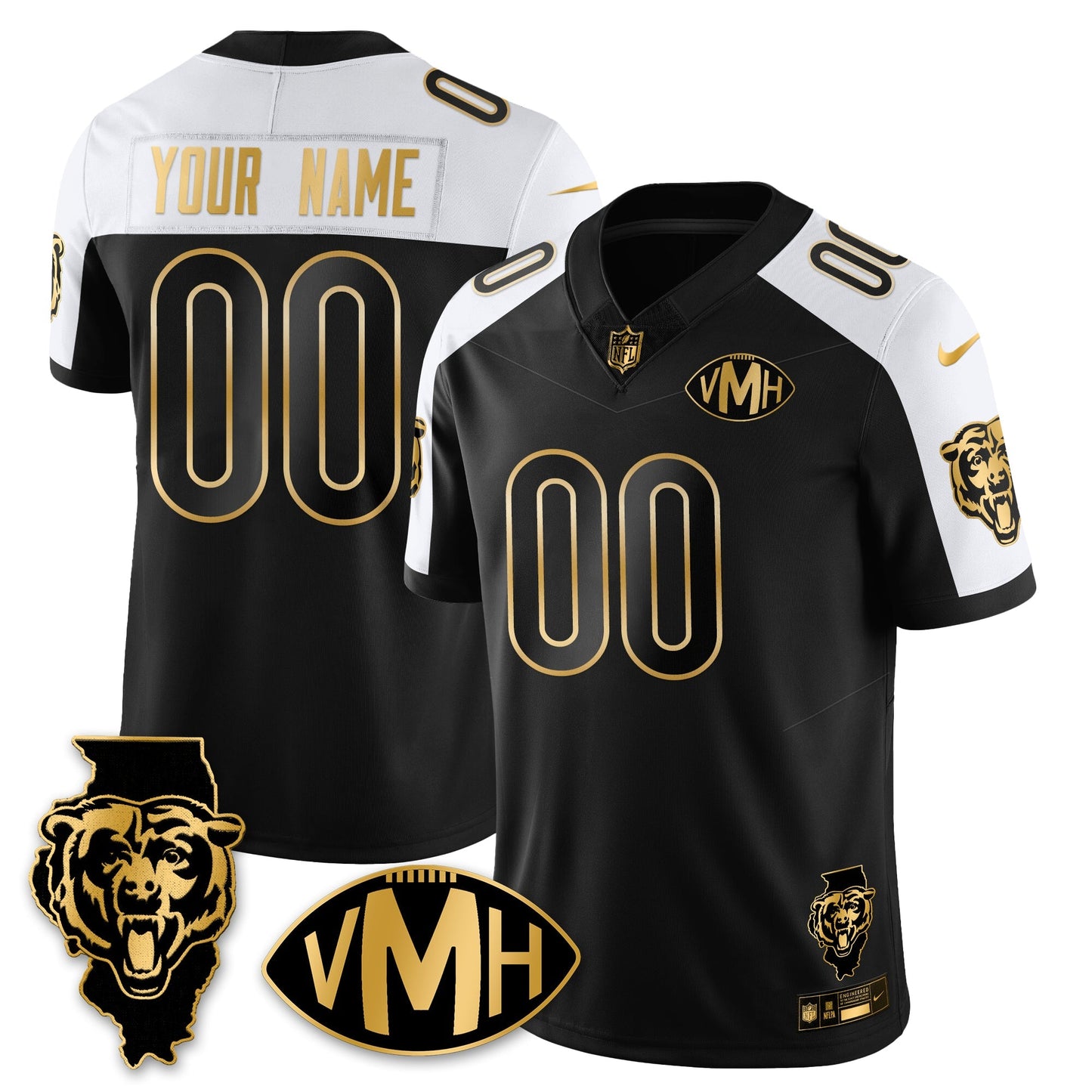 Custom CHI Honor Virginia Halas McCaskey Vapor Limited Jersey - All Stitched