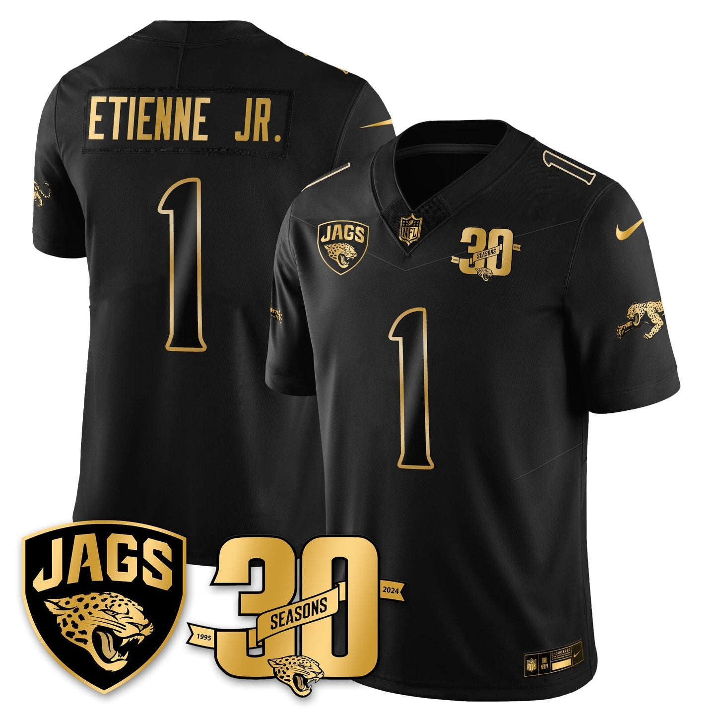DET 30th Season Patch Throwback Gold Vapor Limited Jersey - All Stitched