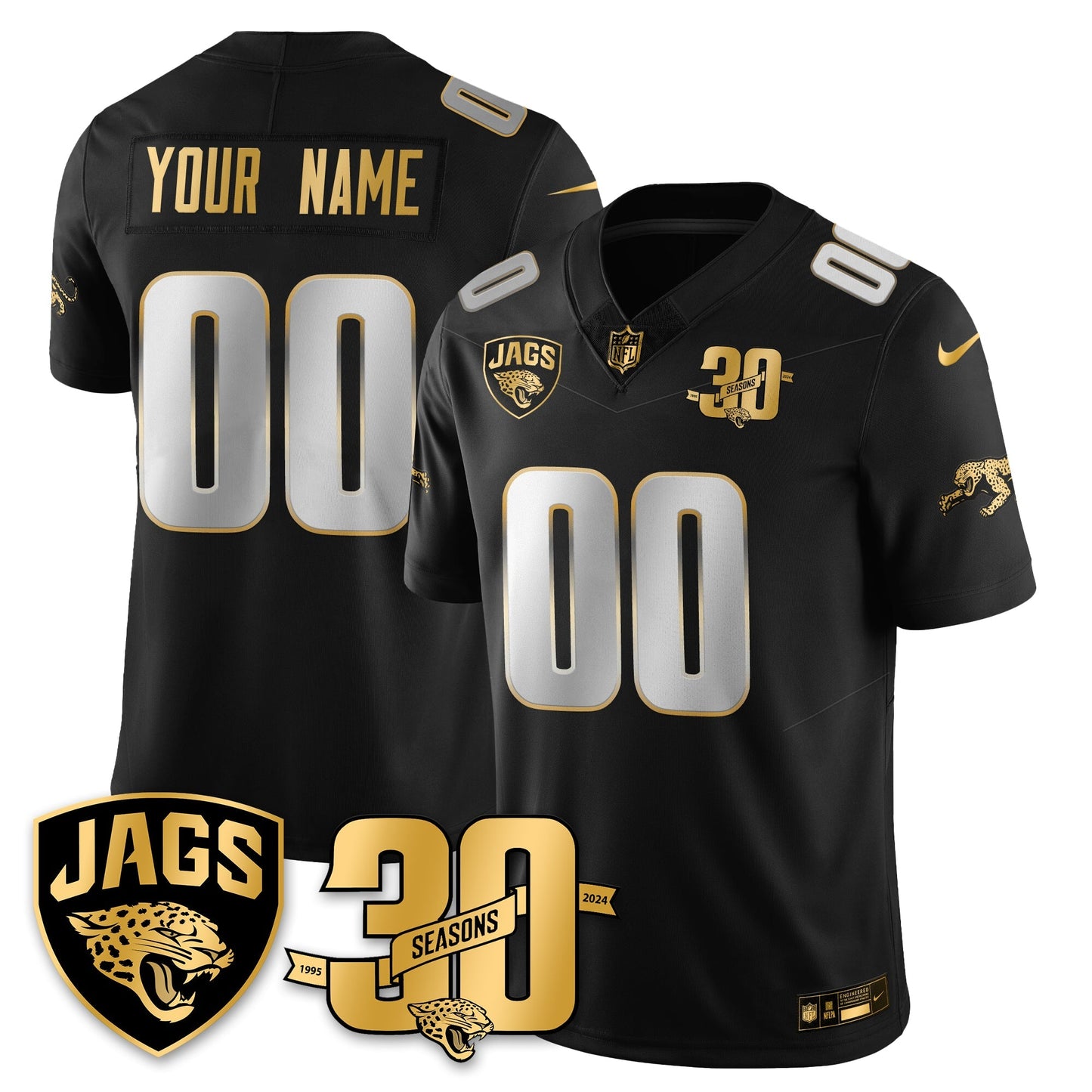 DET 30th Season Patch Throwback Gold Vapor Limited Jersey - All Stitched