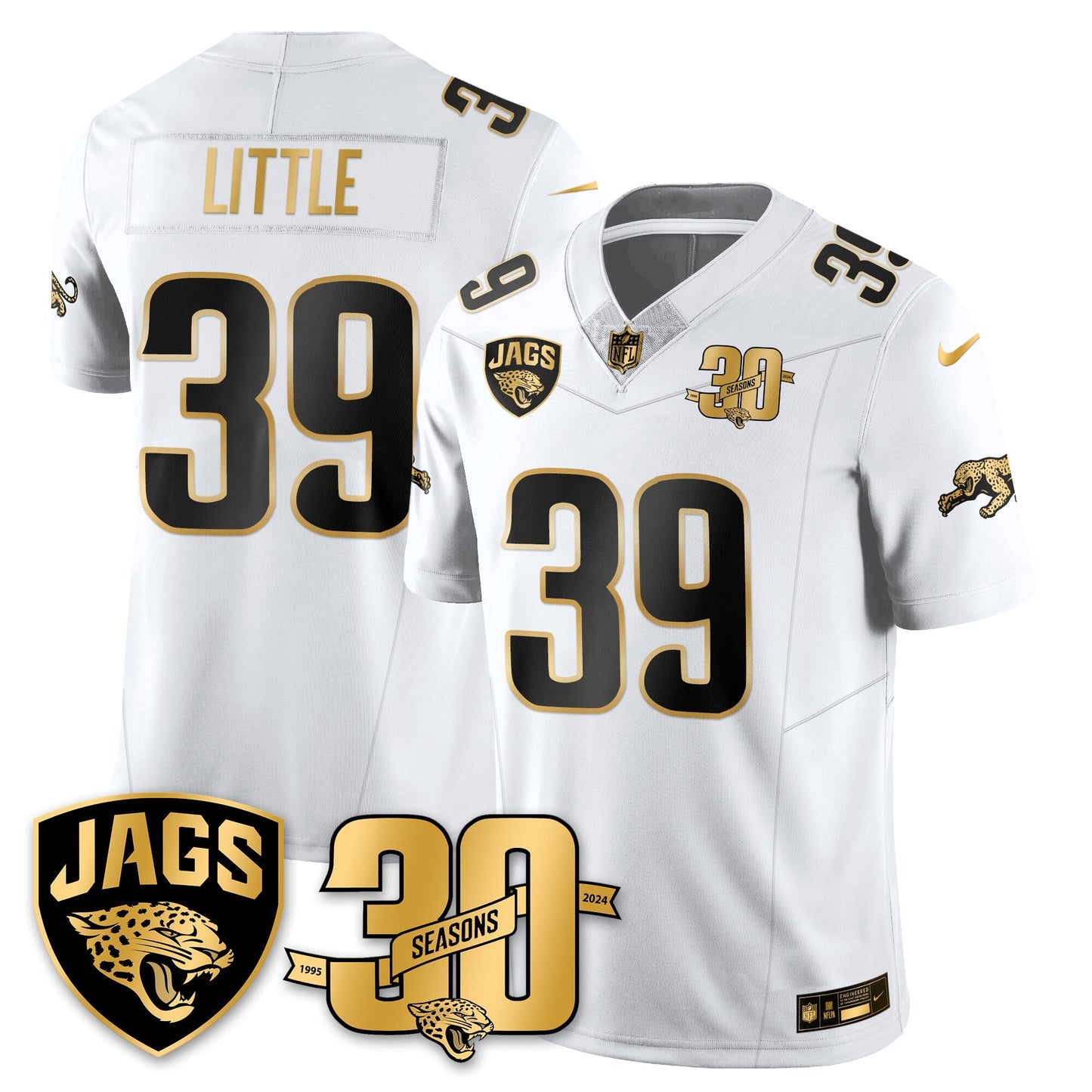 DET 30th Season Patch Throwback Gold Vapor Limited Jersey - All Stitched
