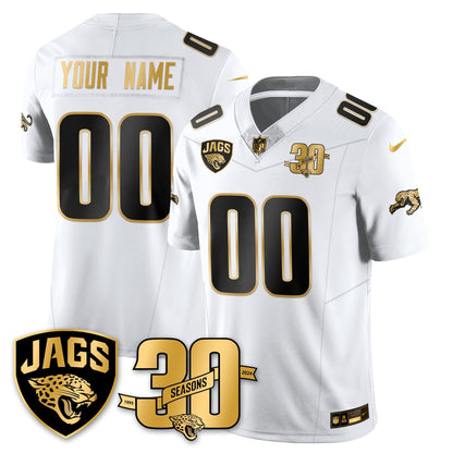 Custom DET 30th Season Patch Throwback Gold Vapor Limited Jersey - All Stitched