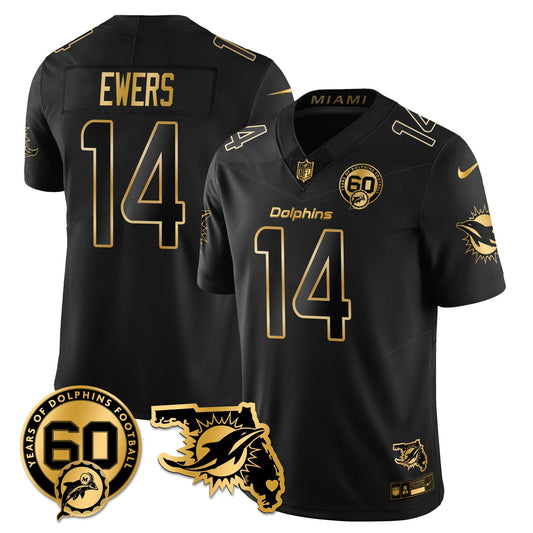 MIA 60th Season Vapor Limited Gold Jersey - Stitched