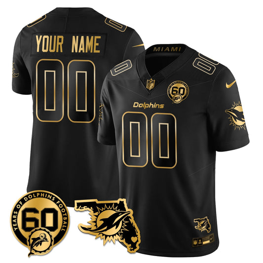 Custom MIA 60th Season Vapor Limited Gold Jersey - Stitched