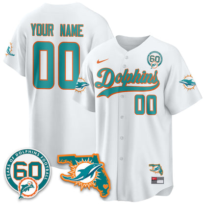 Custom MIA 60th Season Vapor Limited Baseball Jersey - All Stitched
