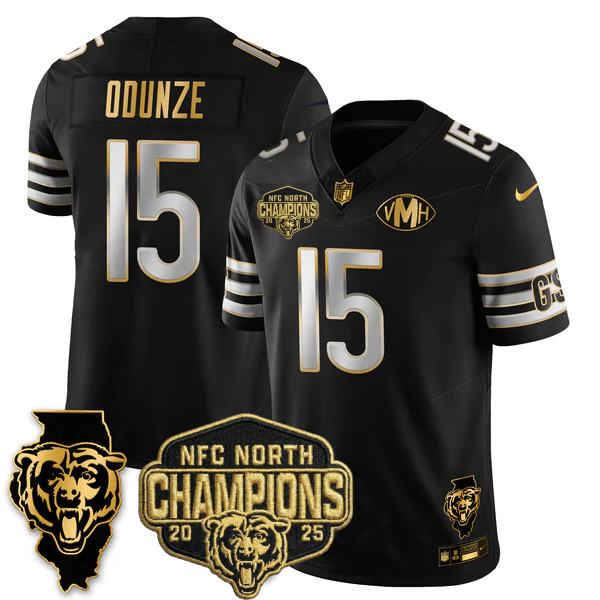 CHI NFC North Division Champions Vapor Limited Gold Jersey n2 - All Stitched