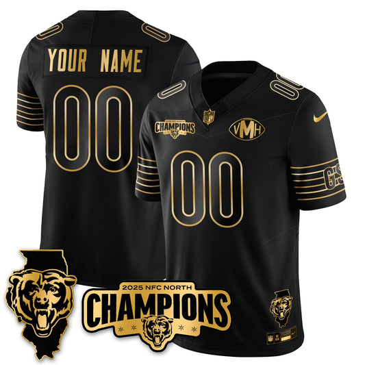 Custom CHI NFC North Division Champions Vapor Limited Gold Jersey - Stitched