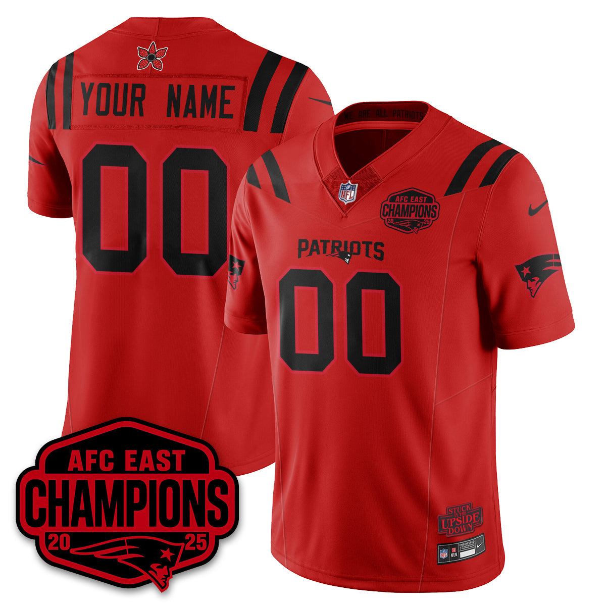 Custom NE 'Stranger Things' AFC East Division Champions Vapor Limited Jersey - All Stitched (Copy)