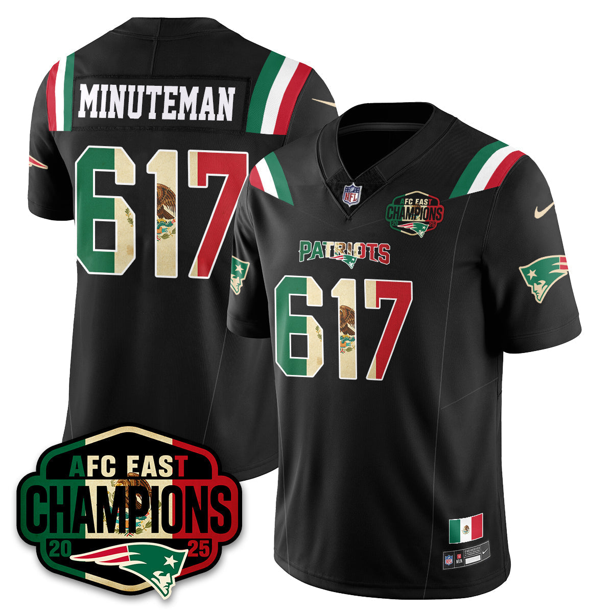 NE Mexico AFC East Division Champions Vapor Limited Jersey - All Stitched