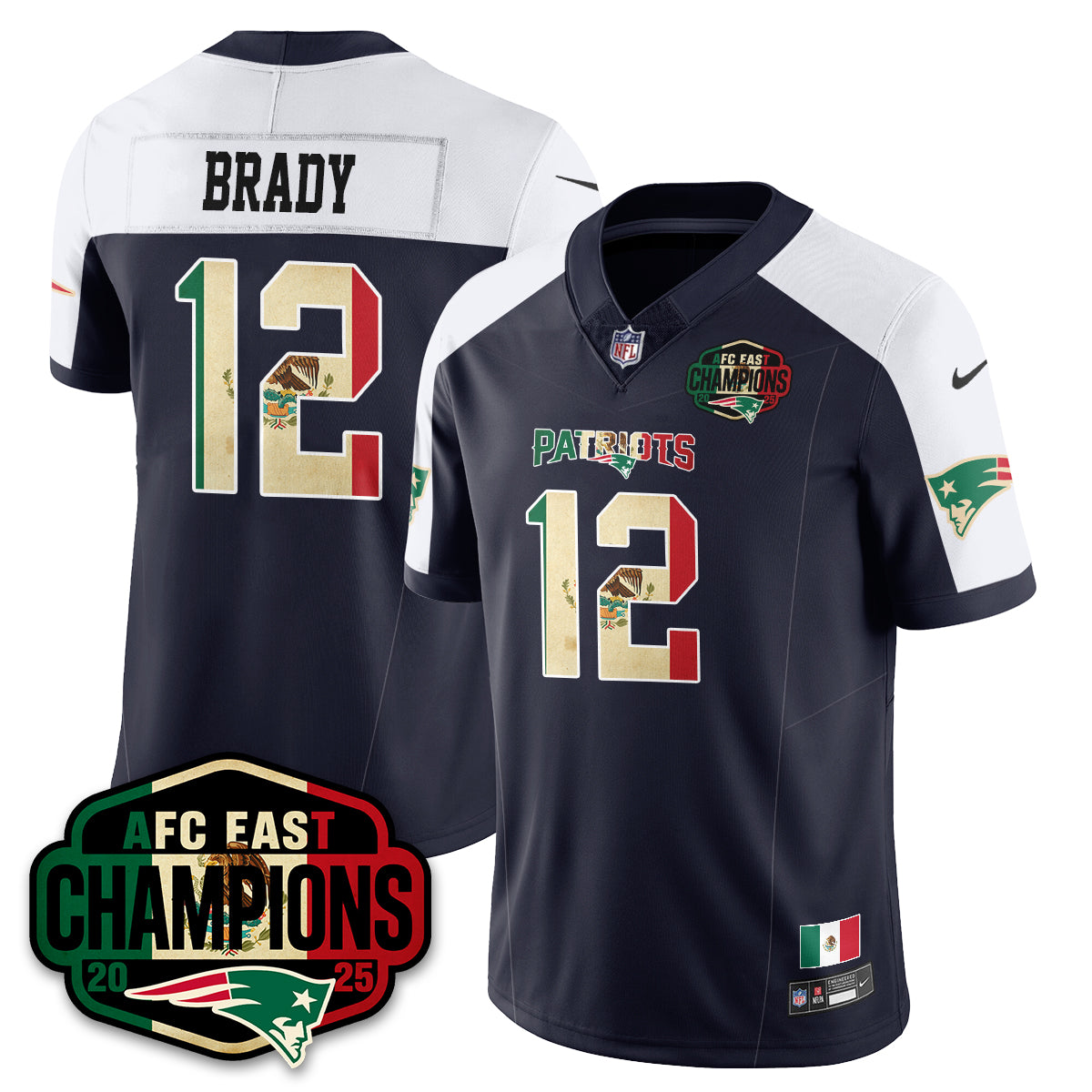 NE Mexico AFC East Division Champions Vapor Limited Jersey - All Stitched