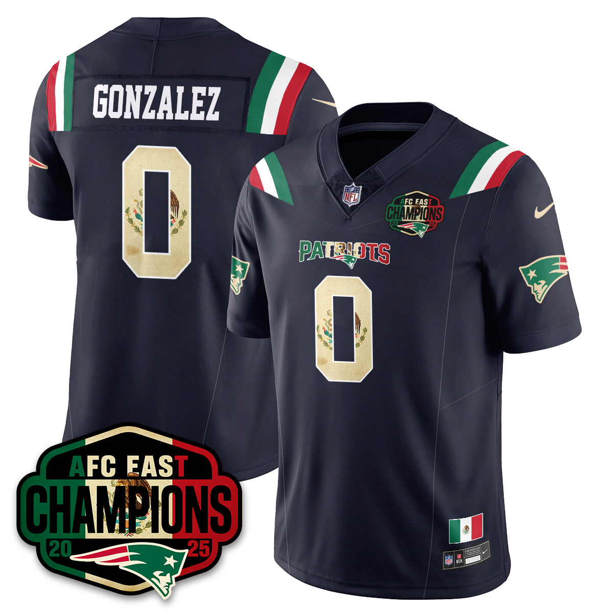 NE Mexico AFC East Division Champions Vapor Limited Jersey - All Stitched