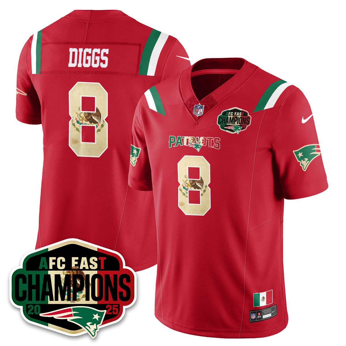 NE Mexico AFC East Division Champions Vapor Limited Jersey - All Stitched