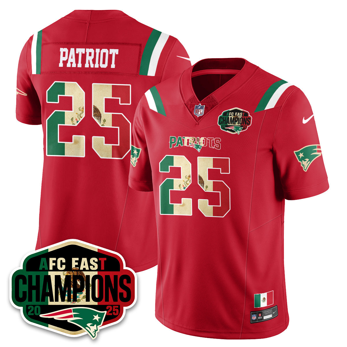 NE Mexico AFC East Division Champions Vapor Limited Jersey - All Stitched