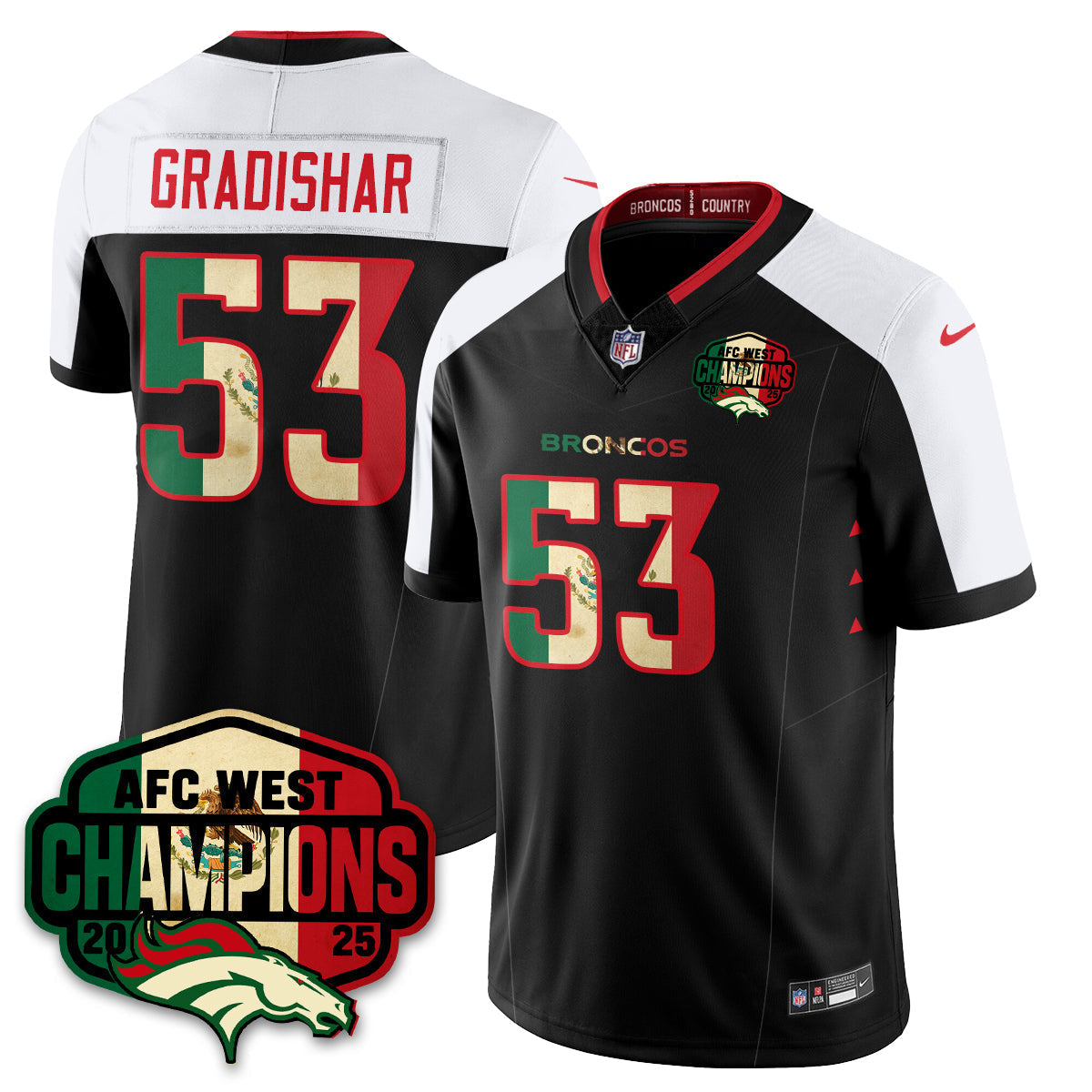 DEN Mexico AFC West Division Champions Vapor Limited Jersey - All Stitched