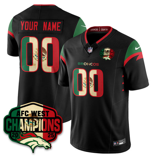 Custom DEN Mexico AFC West Division Champions Vapor Limited Jersey - Stitched