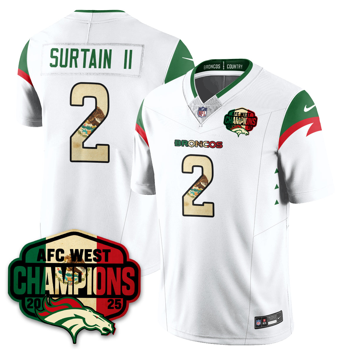 DEN Mexico AFC West Division Champions Vapor Limited Jersey - All Stitched