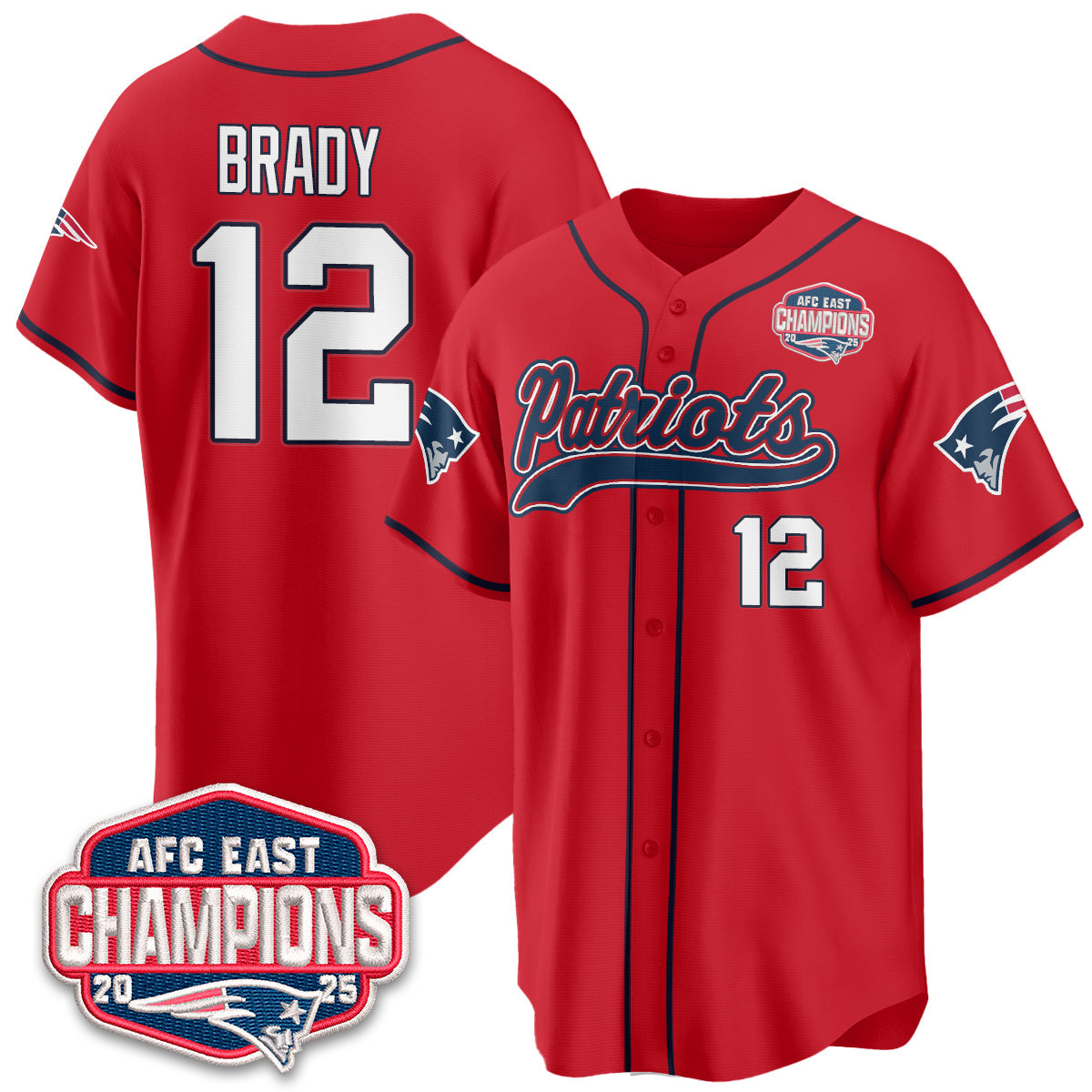 NE AFC East Division Champions Vapor Limited Baseball Jersey - All Stitched