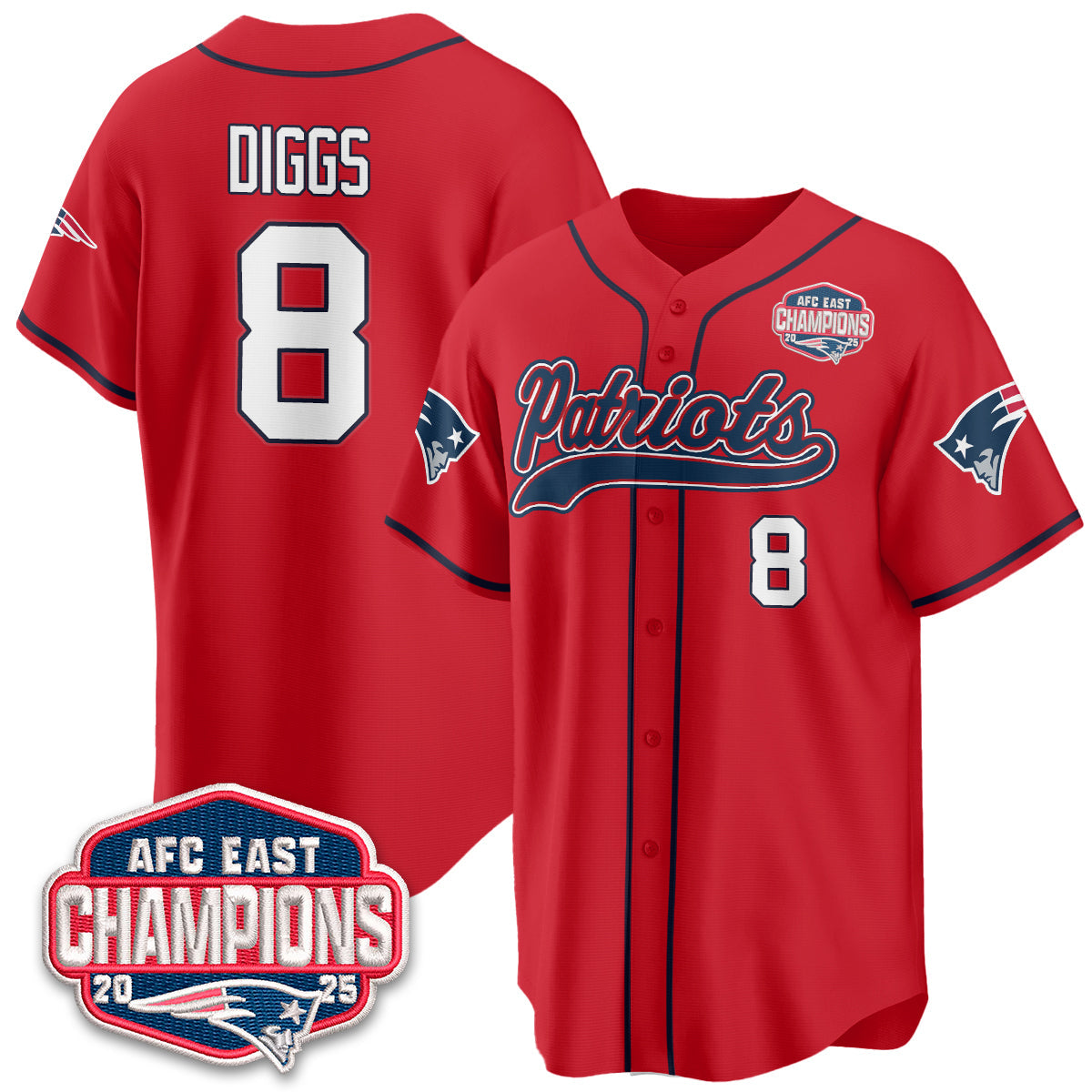 NE AFC East Division Champions Vapor Limited Baseball Jersey - All Stitched