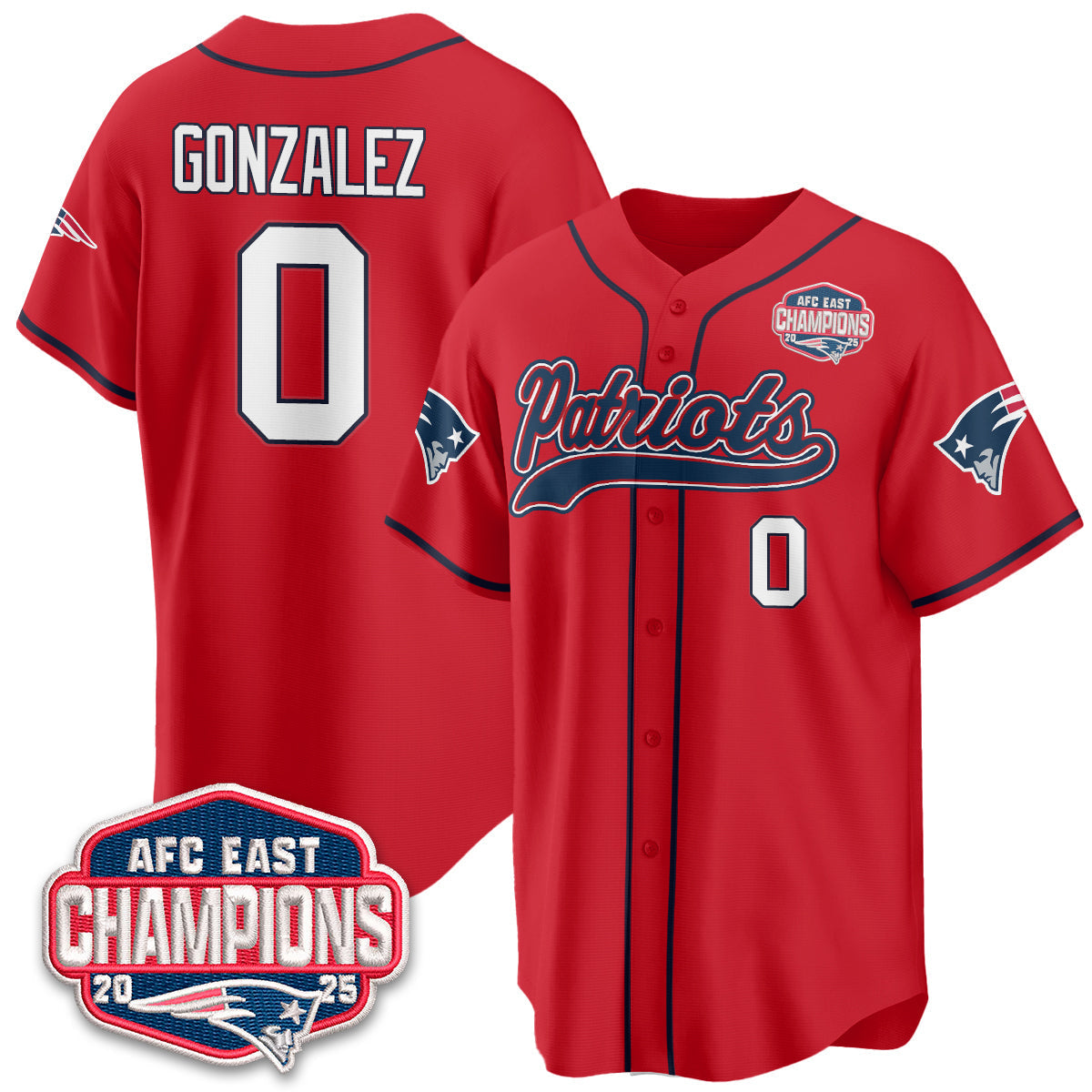 NE AFC East Division Champions Vapor Limited Baseball Jersey - All Stitched