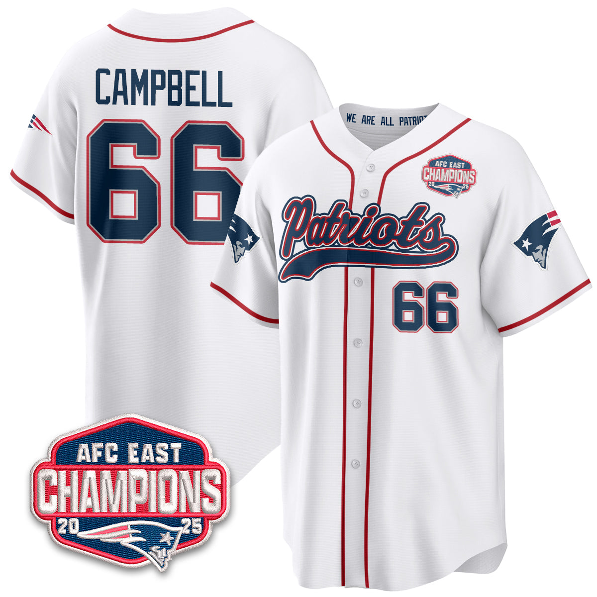 NE AFC East Division Champions Vapor Limited Baseball Jersey - All Stitched