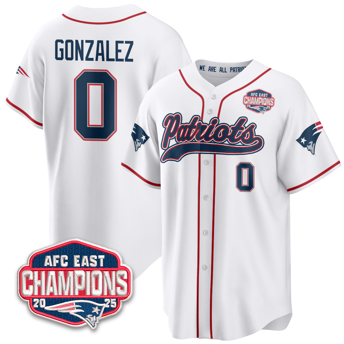 NE AFC East Division Champions Vapor Limited Baseball Jersey - All Stitched