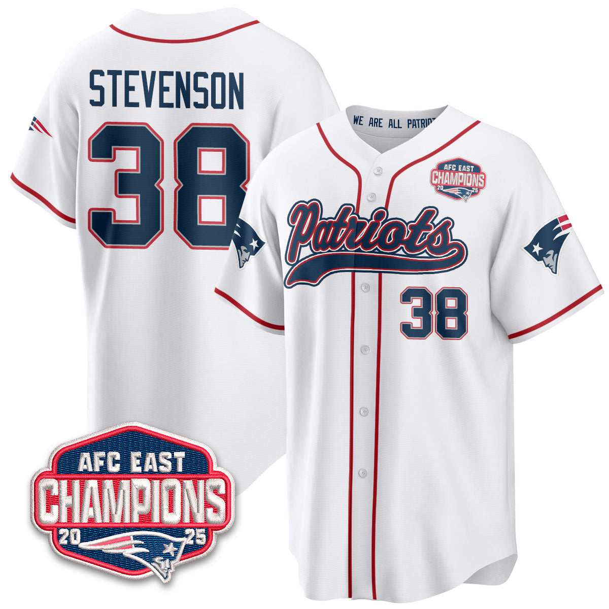NE AFC East Division Champions Vapor Limited Baseball Jersey - All Stitched