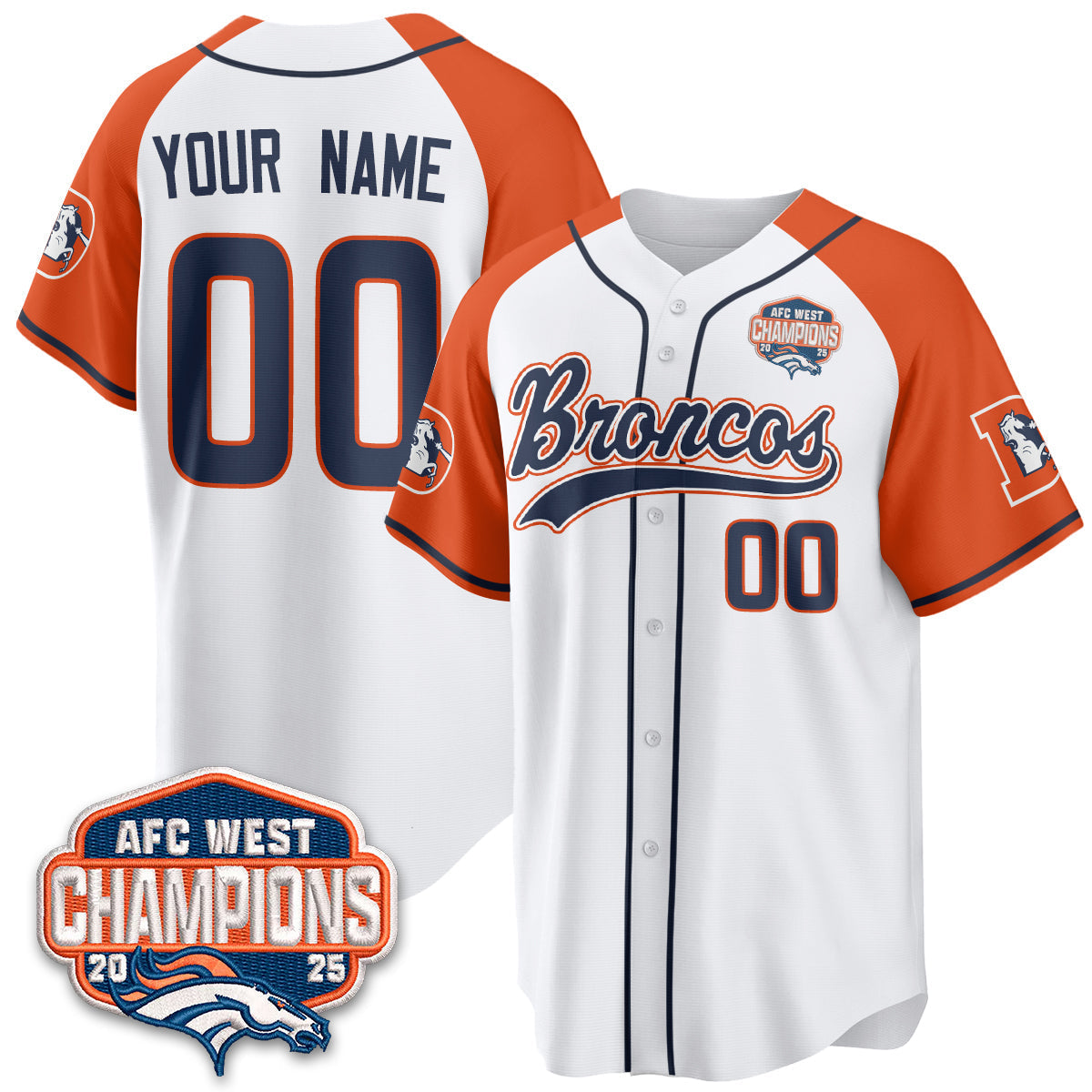 DEN AFC West Division Champions Vapor Limited Baseball Custom Jersey - All Stitched
