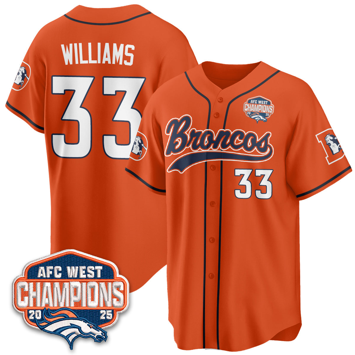 DEN AFC West Division Champions Vapor Limited Baseball Jersey - All Stitched