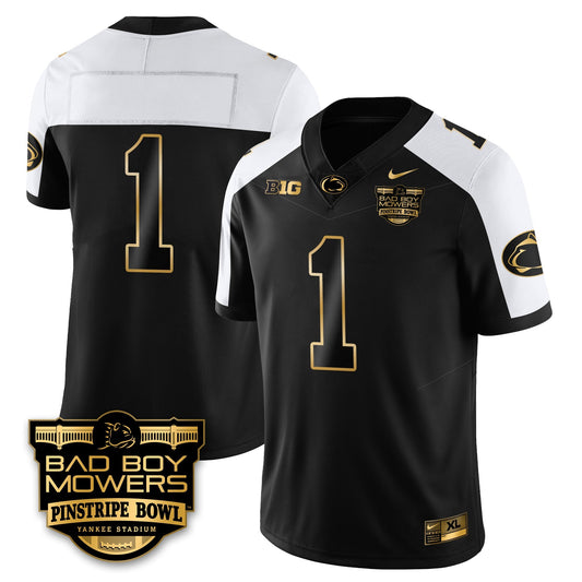 PSU Football Pinstripe Bowl Gold Jersey - Stitched