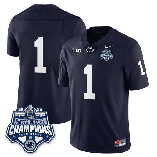 PSU Football 2025 Pinstripe Bowl Champions Jersey - Stitched