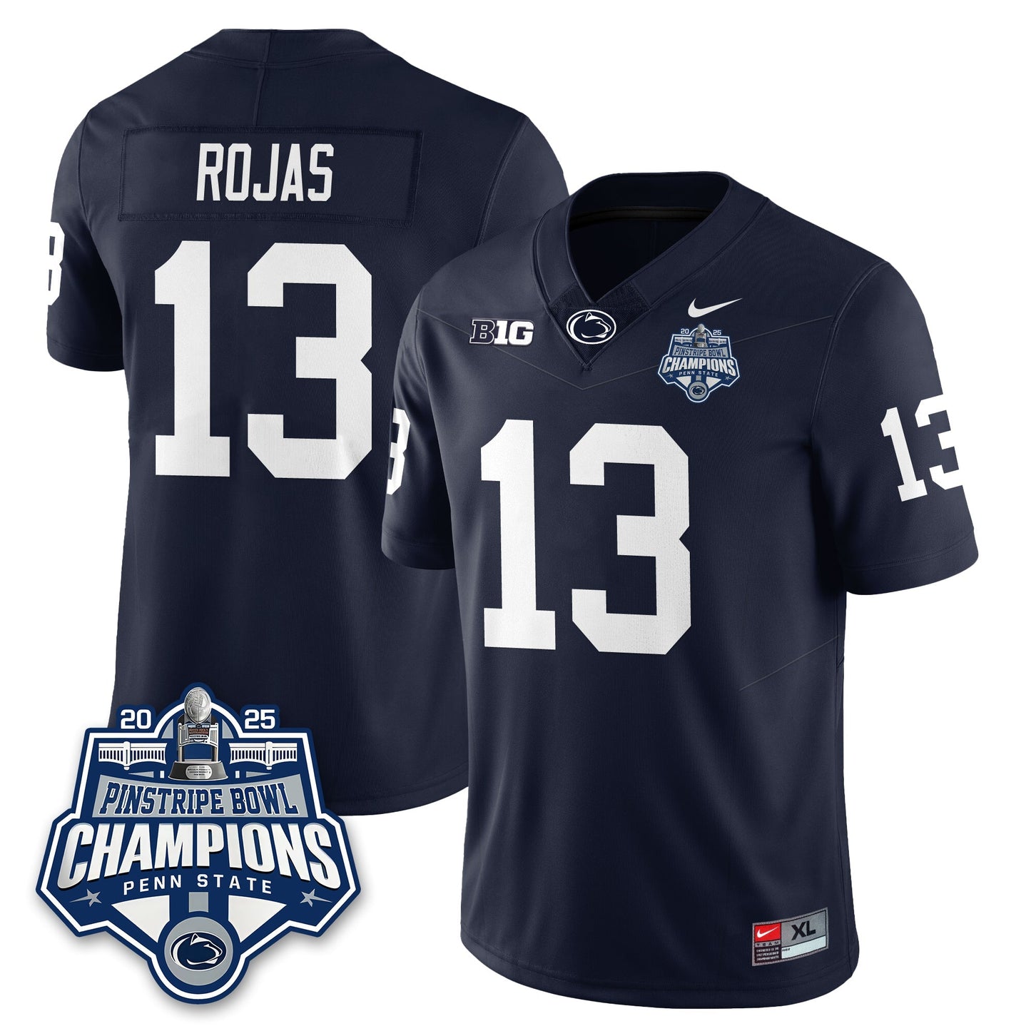 PSU Football 2025 Pinstripe Bowl Champions Jersey - All Stitched