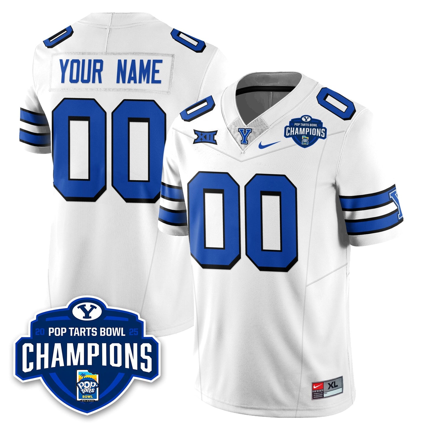 BYU Cougars Football 2025 Pop-Tarts Bowl Champions Custom Jersey - All Stitched