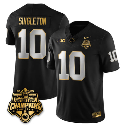 PSU Football 2025 Pinstripe Bowl Champions Gold Jersey - All Stitched