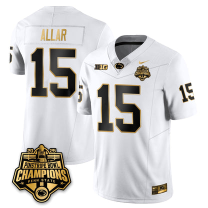 PSU Football 2025 Pinstripe Bowl Champions Gold Jersey - All Stitched