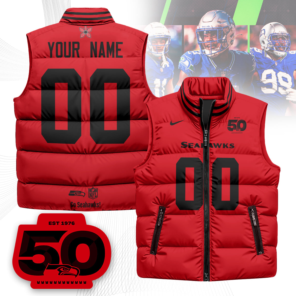 Custom SEA 'Stranger Things Edition' Unisex Puffer Vest n1
