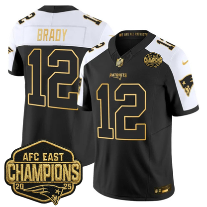 NE 2025 AFC East Champions Gold Vapor Limited Jersey - All Stitched