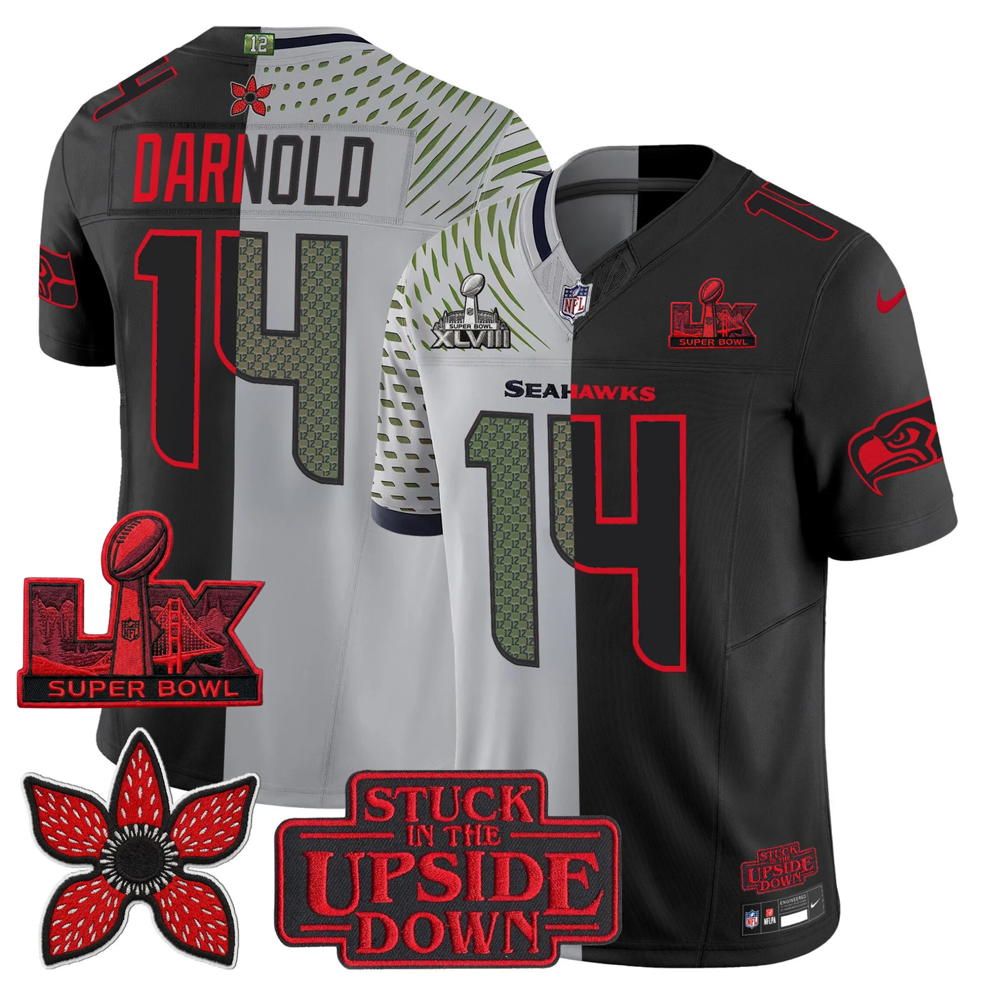 SEA 'Upside Down Edition' 2X Champs Patches Vapor Limited Jersey - Stitched