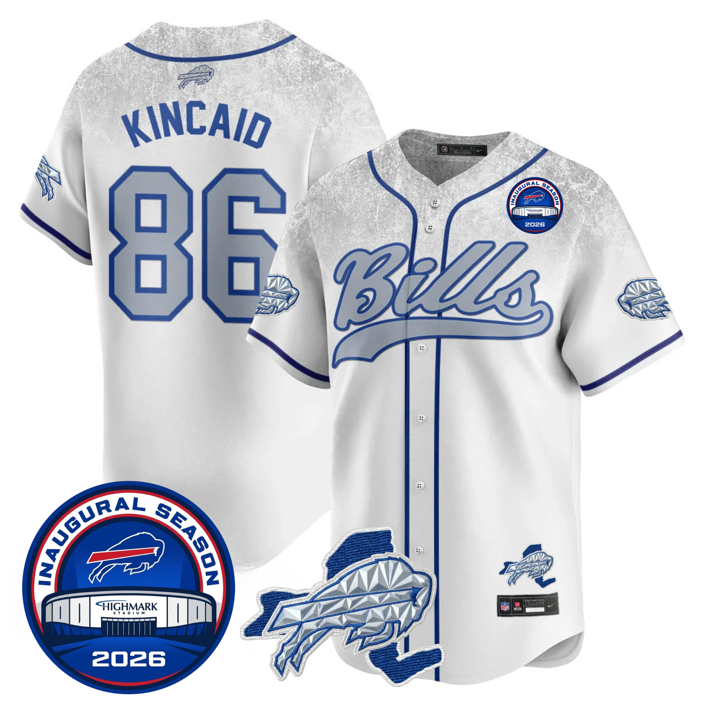 BUF 2025 Inaugural Season Patch Vapor Baseball Jersey - Stitched